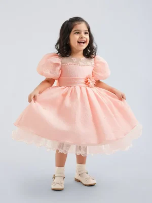 floral applique party dress