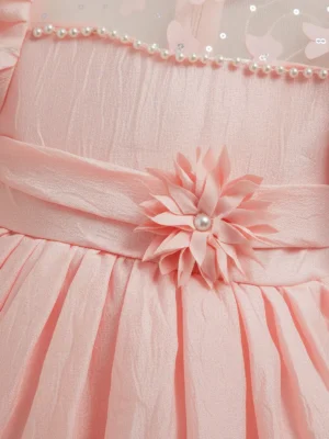 floral applique party dress