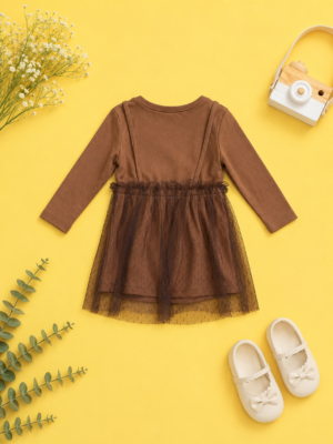 mocha fairy layered dress