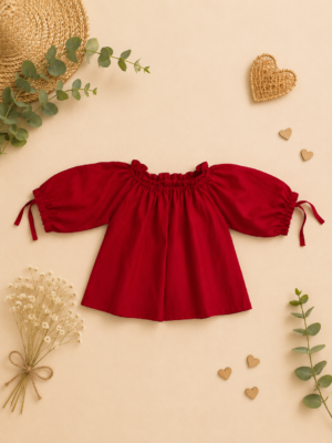 scarlet charm puff sleeve top