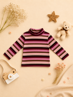 berry stripe turtleneck top