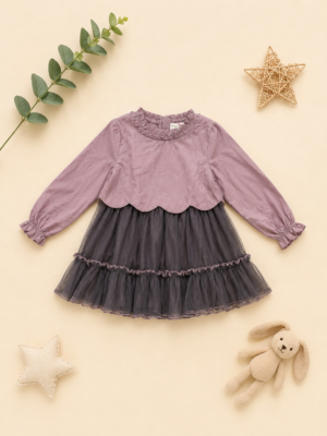 mauve dream ruffle dress