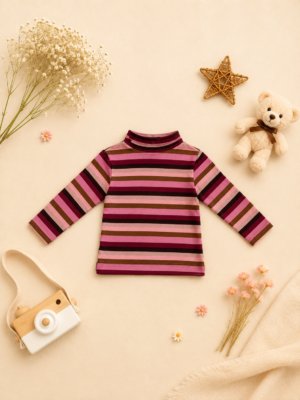 berry stripe turtleneck top