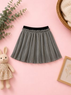 charcoal charm pleated skirt