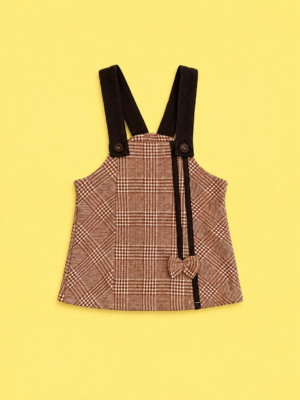 cocoa check pinafore top