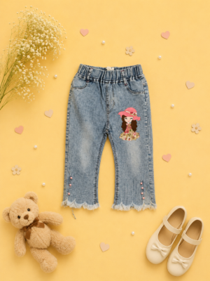princess patch denim pants