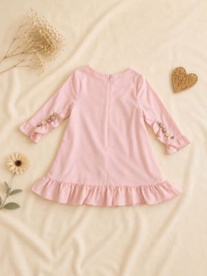 rosy ruffle grace dress