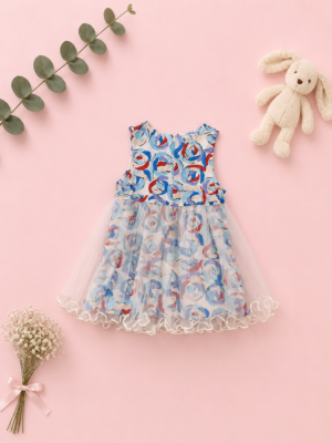 rainbow whirl tulle dress