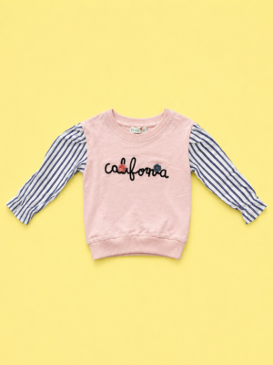 sweet stripe sleeve sweatshirt