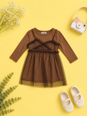 mocha fairy layered dress