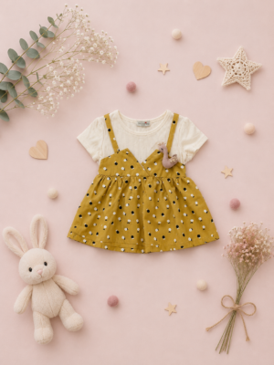 mustard dot delight dress