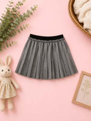 charcoal charm pleated skirt