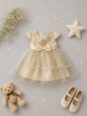 golden pearl occasion dress