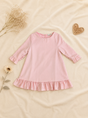 rosy ruffle grace dress