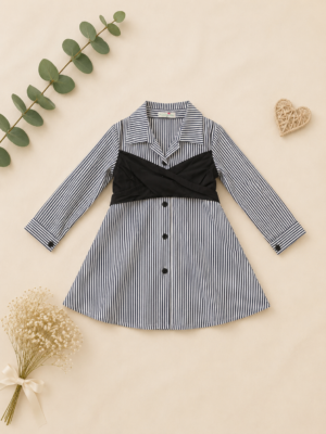 parisian stripe charm dress