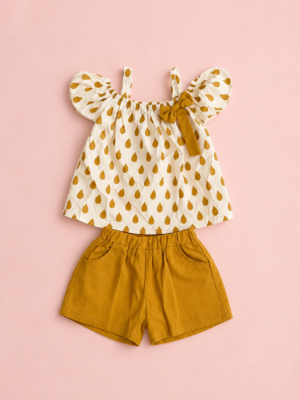 golden raindrop co ord set