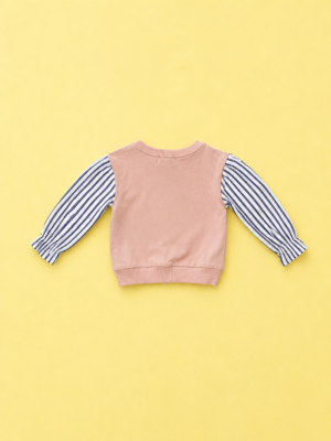 sweet stripe sleeve sweatshirt