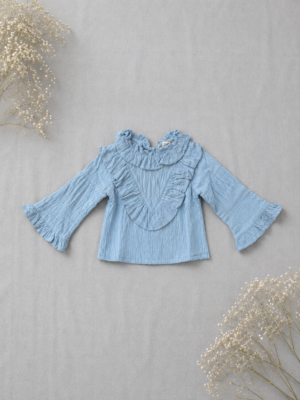 sky blossom ruffle top