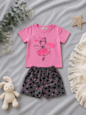 pink princess shorts set