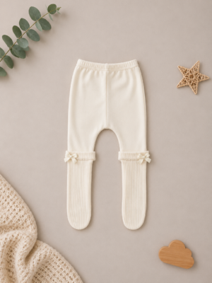 snowflake bow footed tights