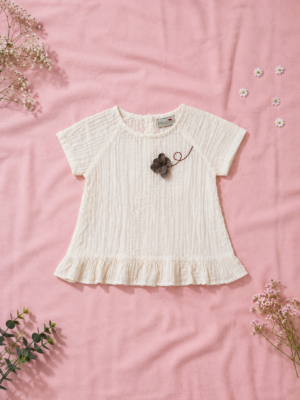 ivory blossom ruffle top