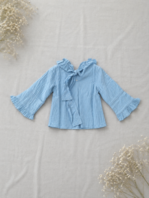 sky blossom ruffle top