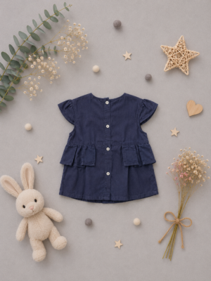 navy elegance bow romper