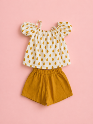 golden raindrop co ord set