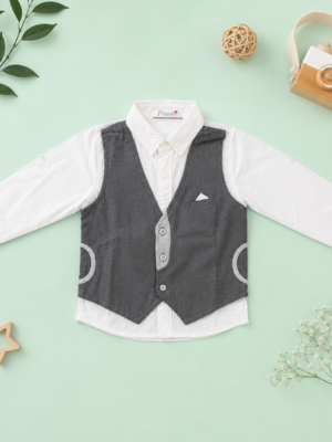 elite grey waistcoat shirt