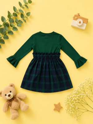 classic check bow dress