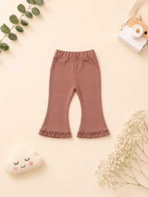 rosy ruffle flare pants
