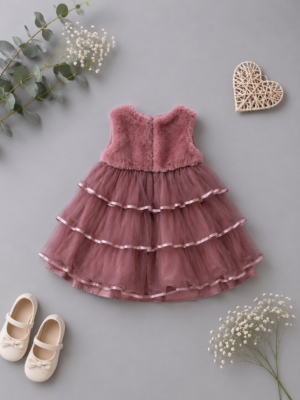 mauve fairy frill dress