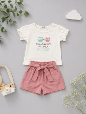 little princess bow shorts set