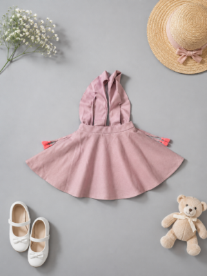 blush petal suspender skirt