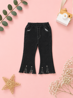 black charcoals pearl flare jeans