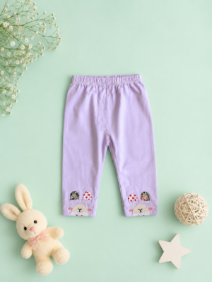 lavender bunny cotton leggings