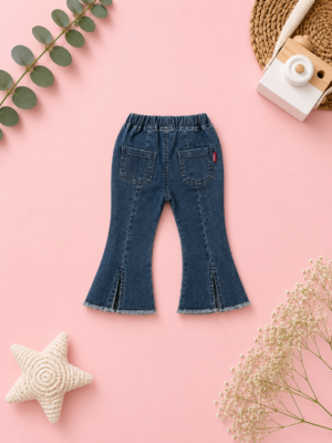 denim bloom flare pants