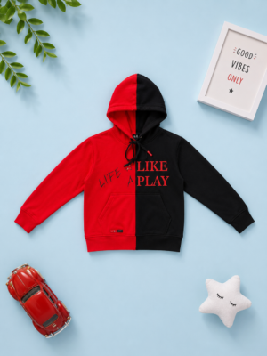 red & black rush hoodie