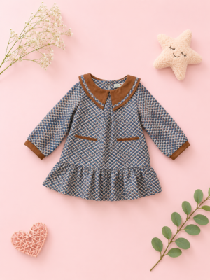 cocoa bloom collar dress