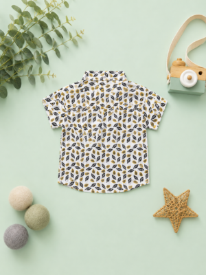 leafy charm cotton shirt