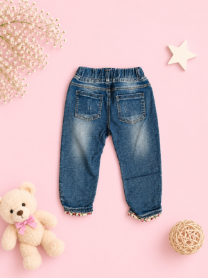 blossom bow denim jeans