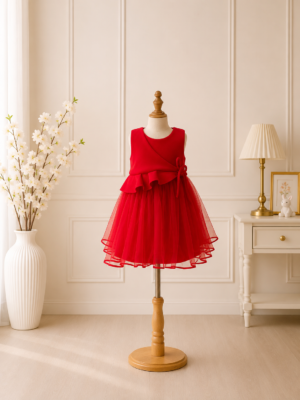 red velvet bloom dress