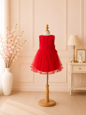 red velvet bloom dress