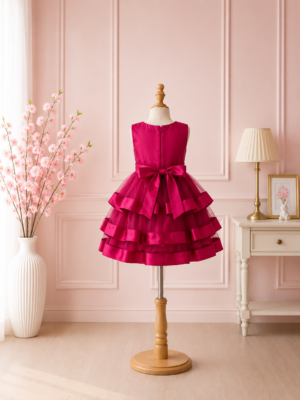 ruby ruffle party dress