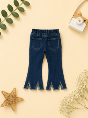 pearl fringe flare denim jeans