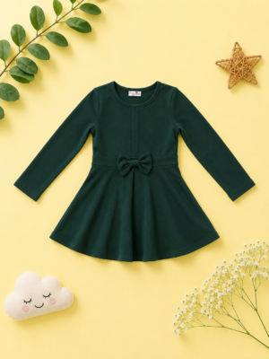 emerald bow charm a line dress