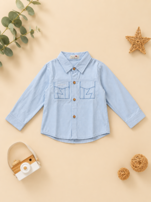 cloud blue cotton shirt