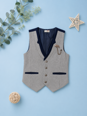 little gentleman grey waistcoat