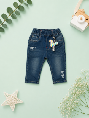 spark charm denim pants