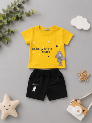 sunny shark tee & shorts set